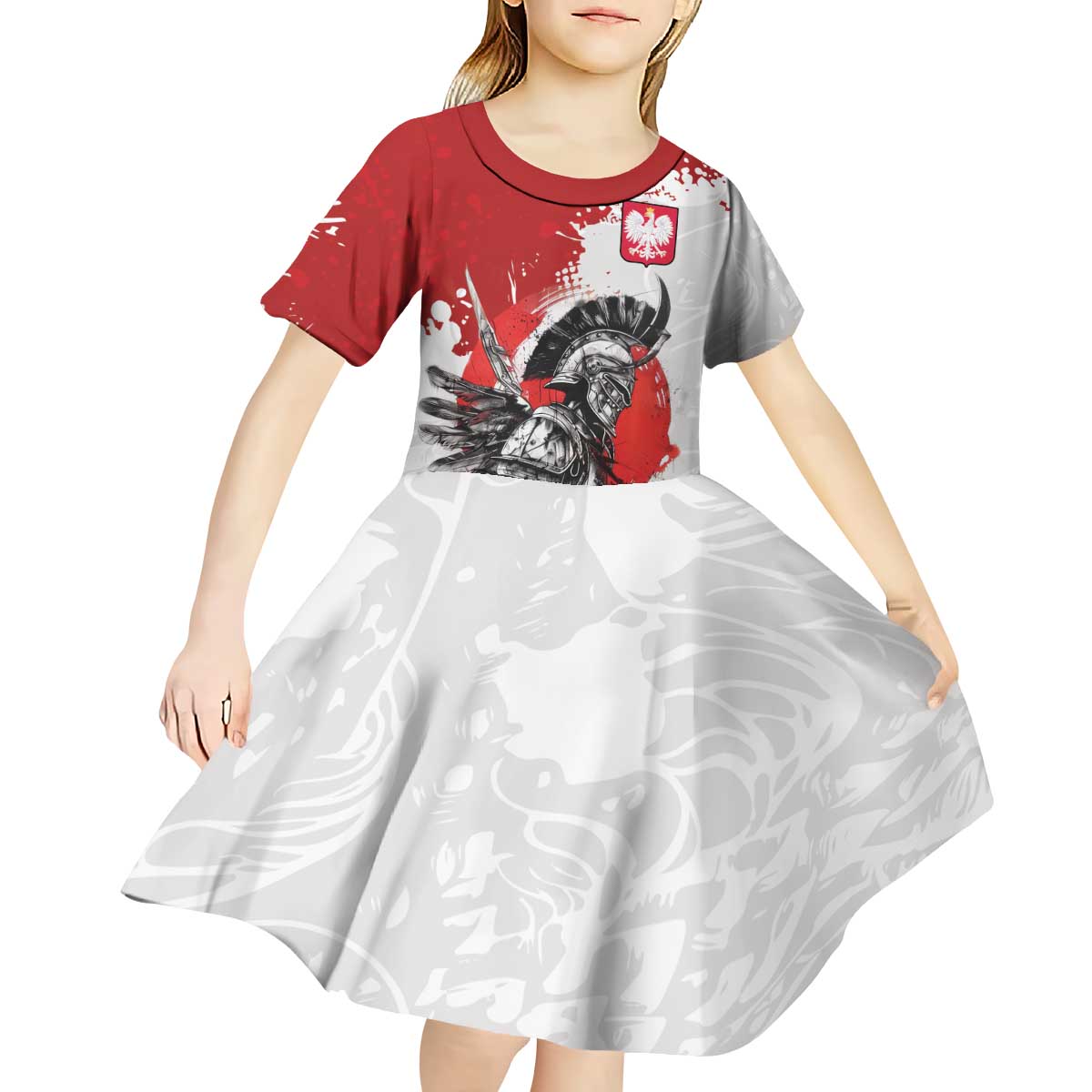 Polish Winged Hussar Kid Short Sleeve Dress Grunge Style