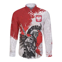 Polish Winged Hussar Long Sleeve Button Shirt Grunge Style