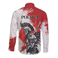 Polish Winged Hussar Long Sleeve Button Shirt Grunge Style