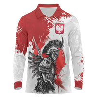 Polish Winged Hussar Long Sleeve Polo Shirt Grunge Style