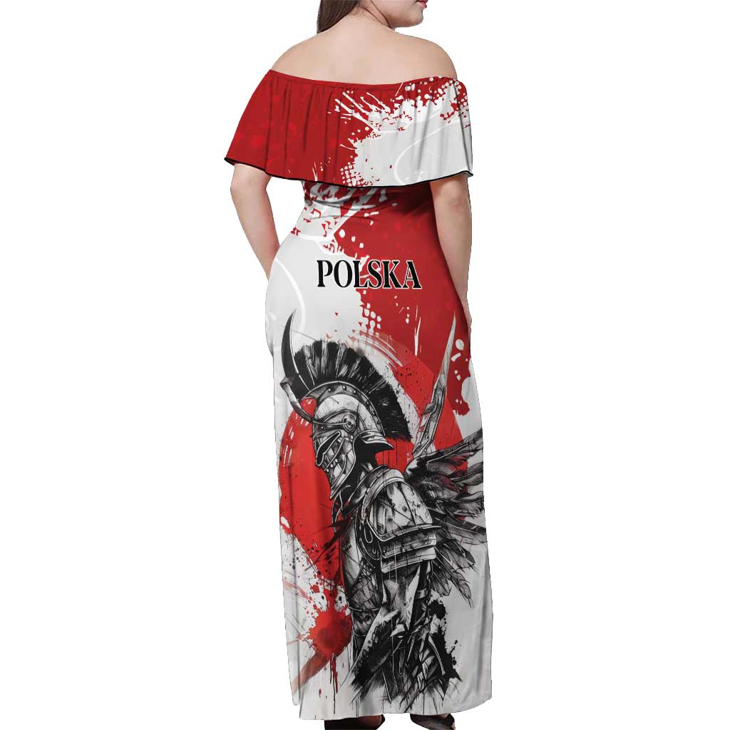 Polish Winged Hussar Off Shoulder Maxi Dress Grunge Style
