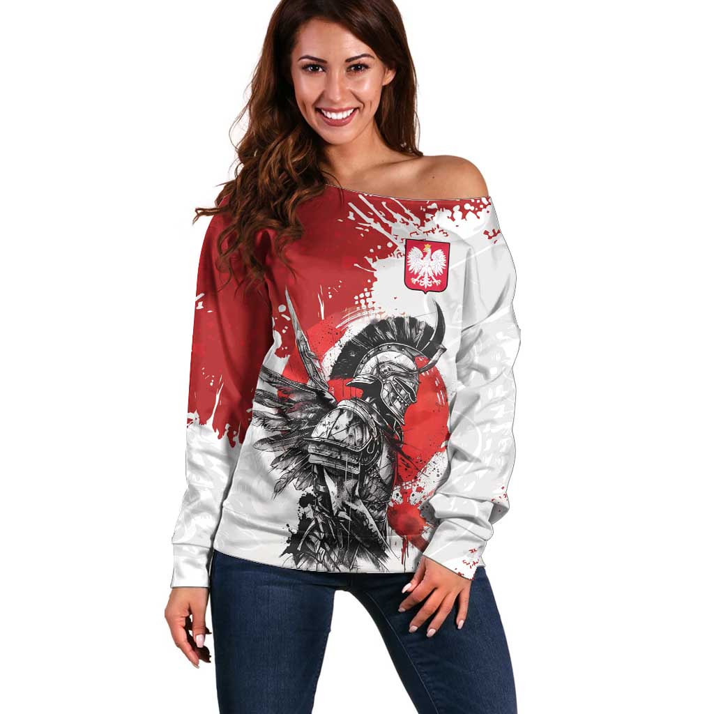 Polish Winged Hussar Off Shoulder Sweater Grunge Style
