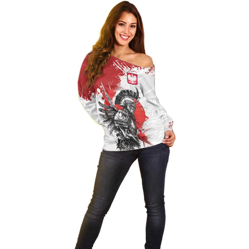 Polish Winged Hussar Off Shoulder Sweater Grunge Style