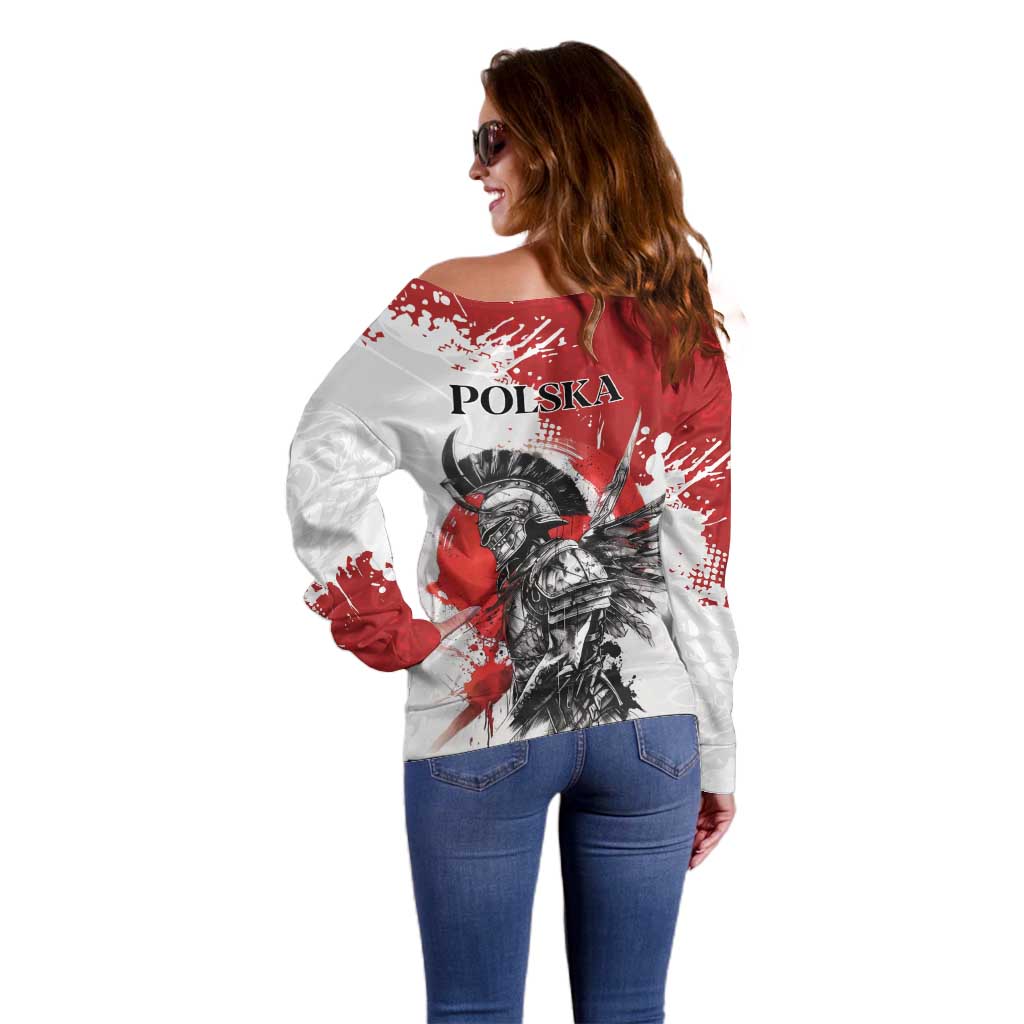 Polish Winged Hussar Off Shoulder Sweater Grunge Style