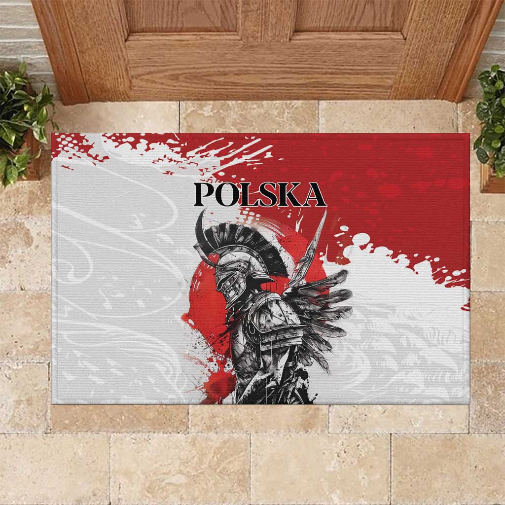 Polish Winged Hussar Rubber Doormat Grunge Style