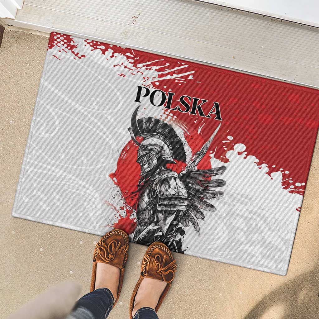 Polish Winged Hussar Rubber Doormat Grunge Style