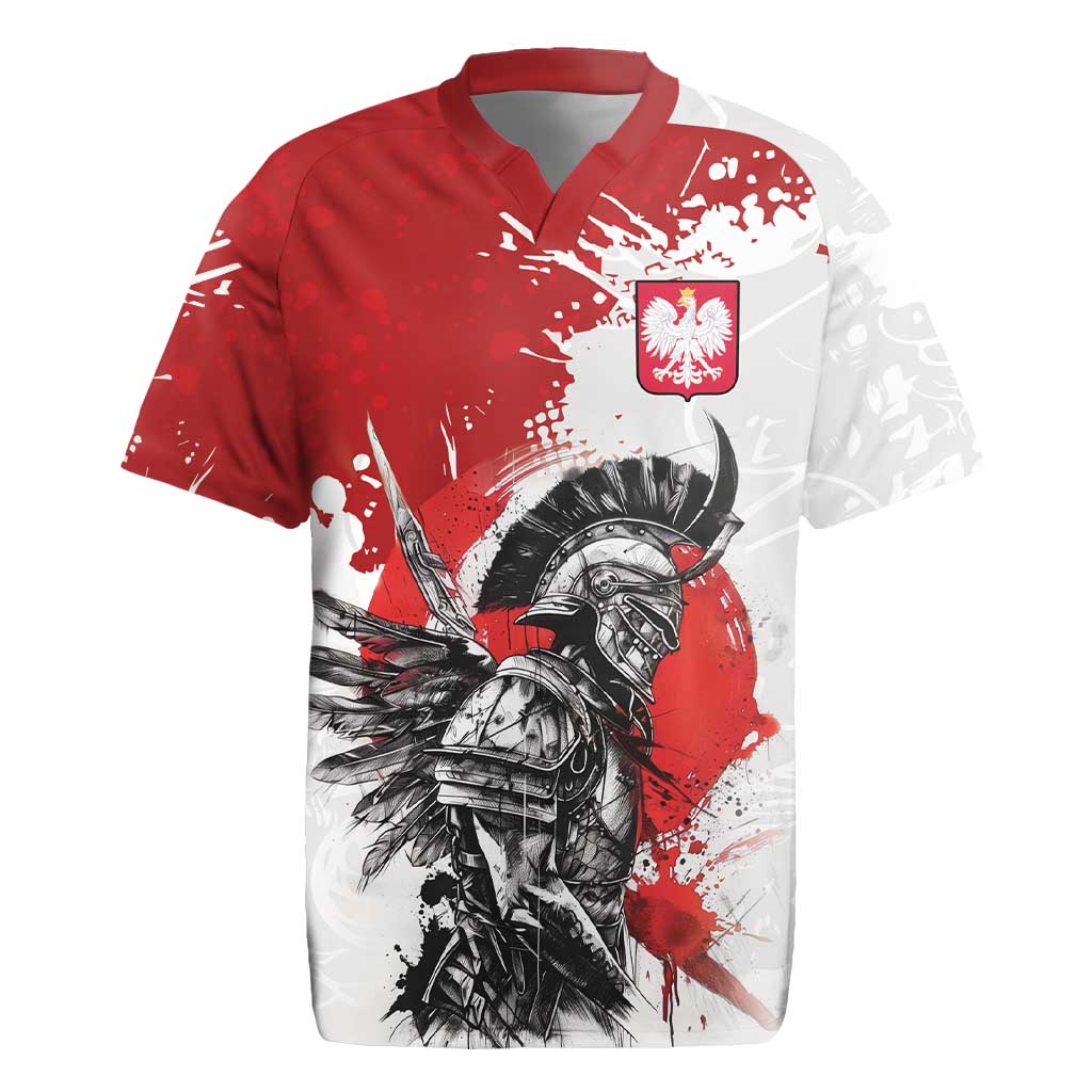 Polish Winged Hussar Rugby Jersey Grunge Style