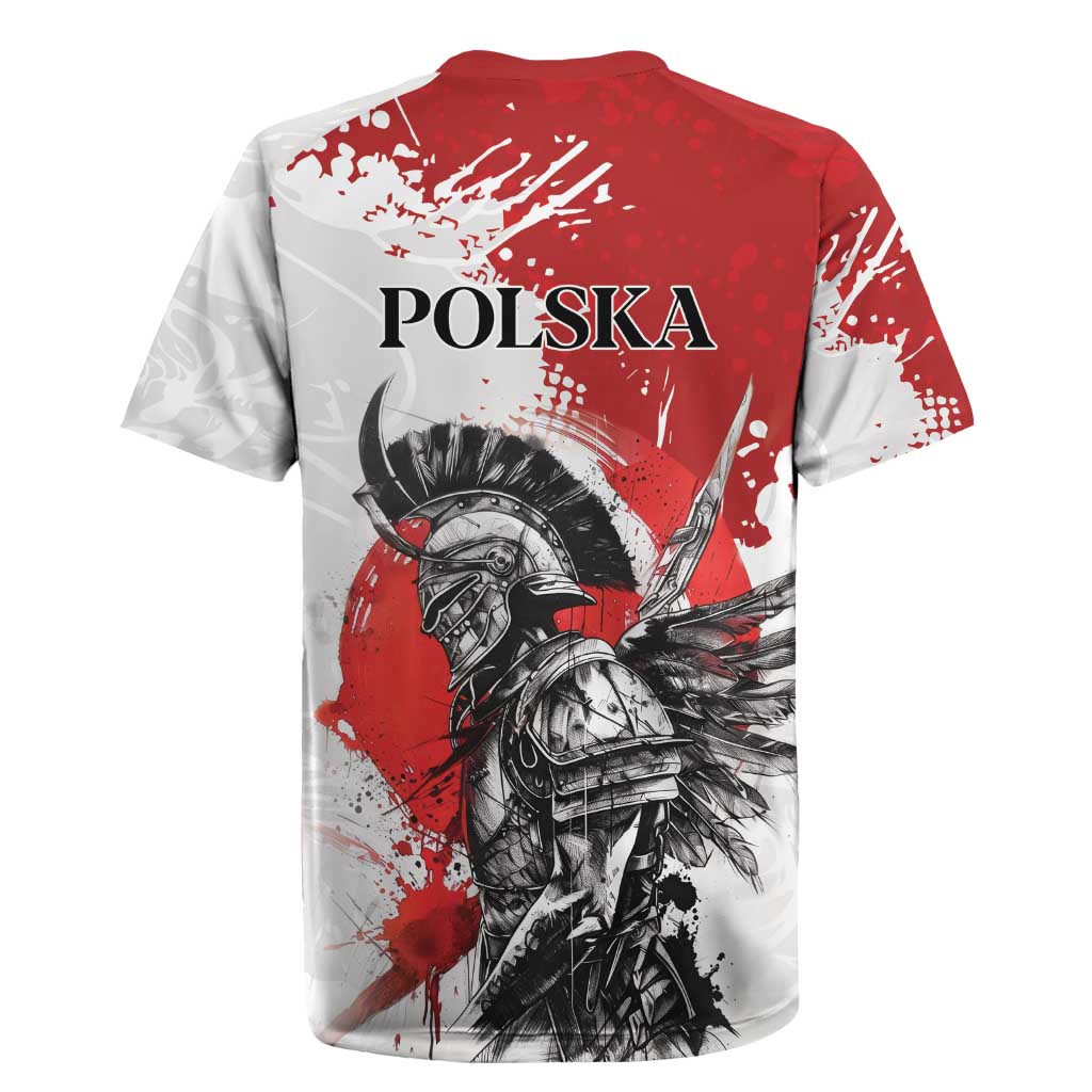 Polish Winged Hussar Rugby Jersey Grunge Style