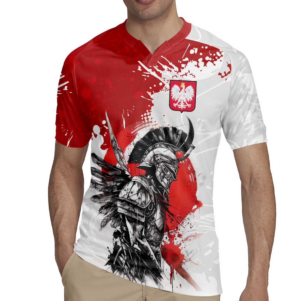 Polish Winged Hussar Rugby Jersey Grunge Style