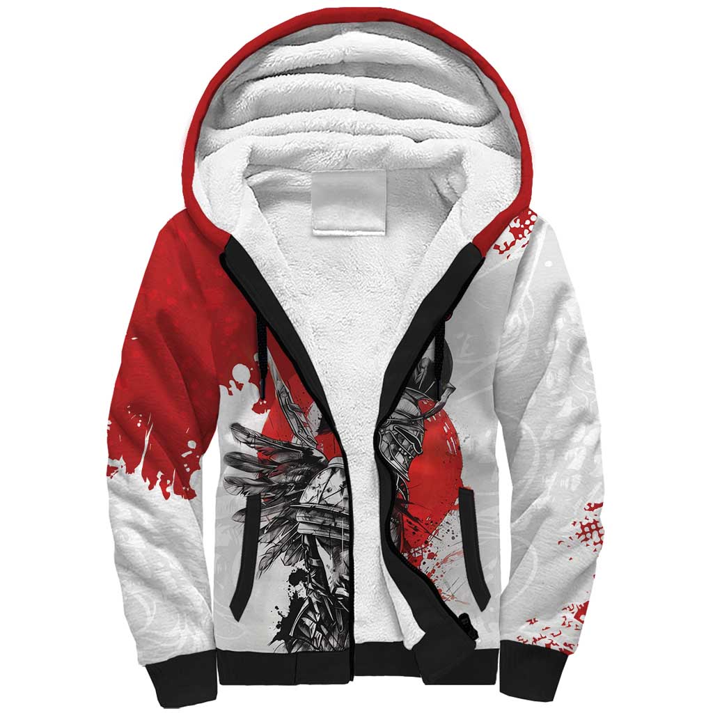 Polish Winged Hussar Sherpa Hoodie Grunge Style