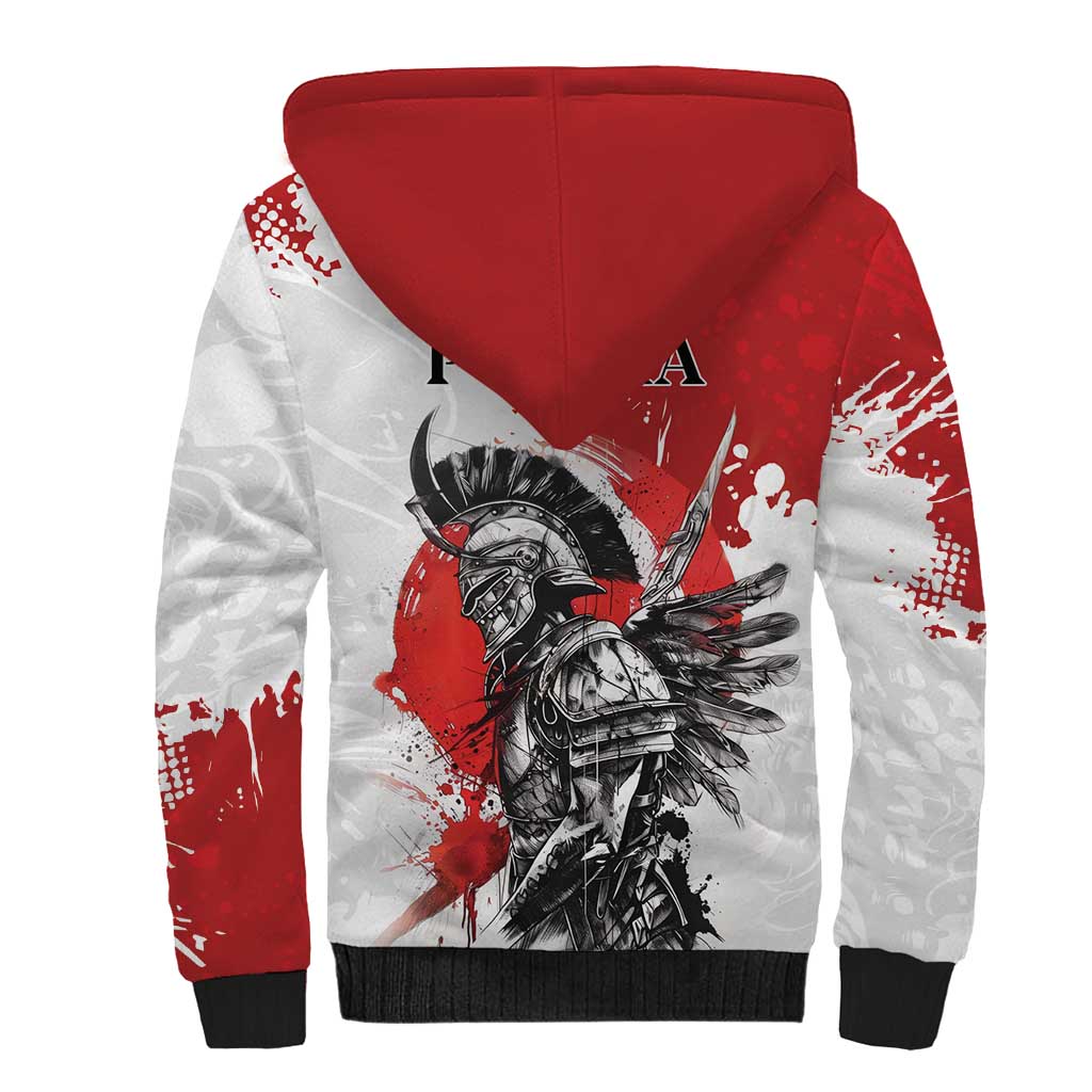 Polish Winged Hussar Sherpa Hoodie Grunge Style