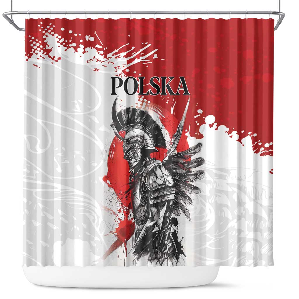 Polish Winged Hussar Shower Curtain Grunge Style