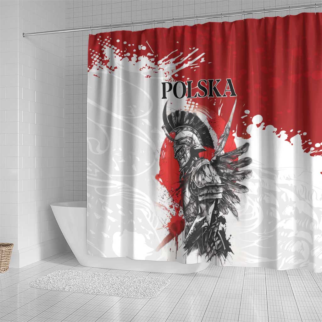 Polish Winged Hussar Shower Curtain Grunge Style