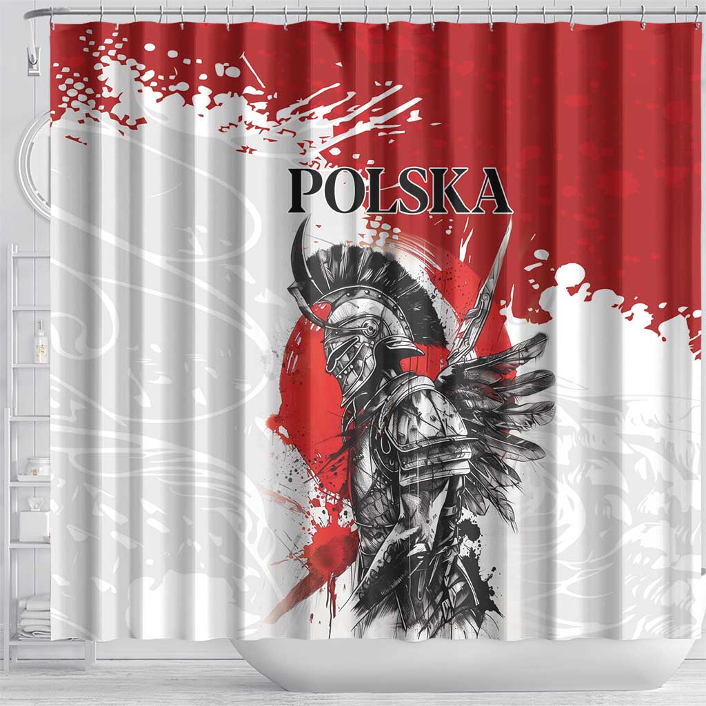Polish Winged Hussar Shower Curtain Grunge Style