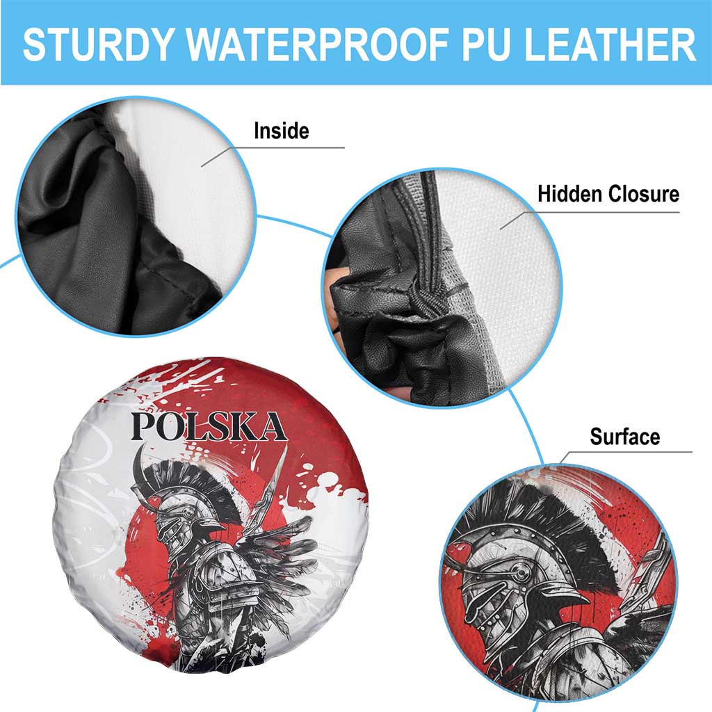Polish Winged Hussar Spare Tire Cover Grunge Style