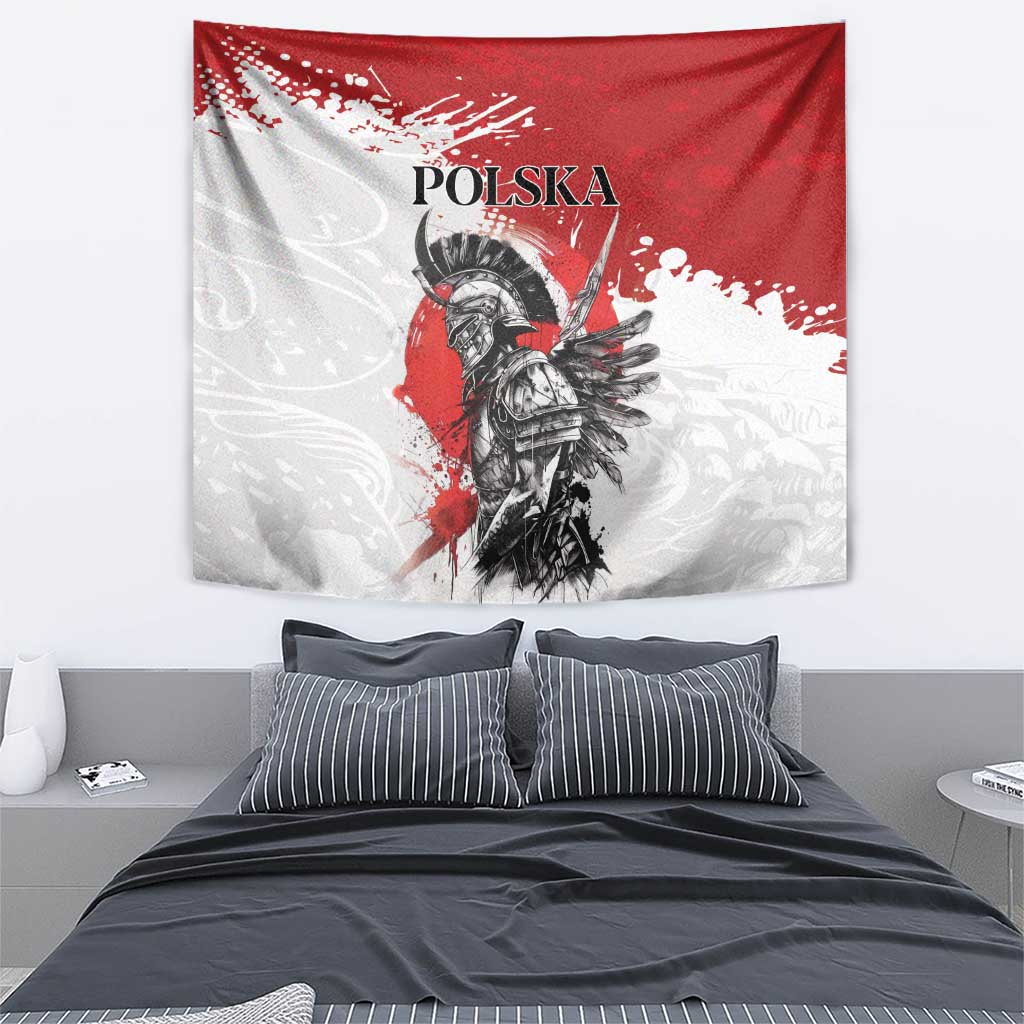 Polish Winged Hussar Tapestry Grunge Style