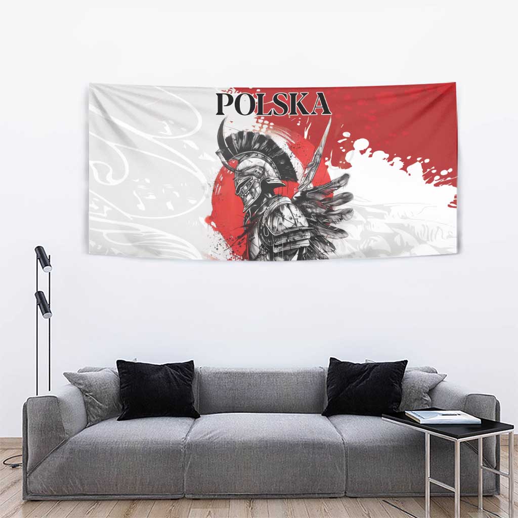 Polish Winged Hussar Tapestry Grunge Style
