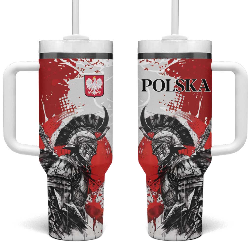 Polish Winged Hussar Tumbler With Handle Grunge Style