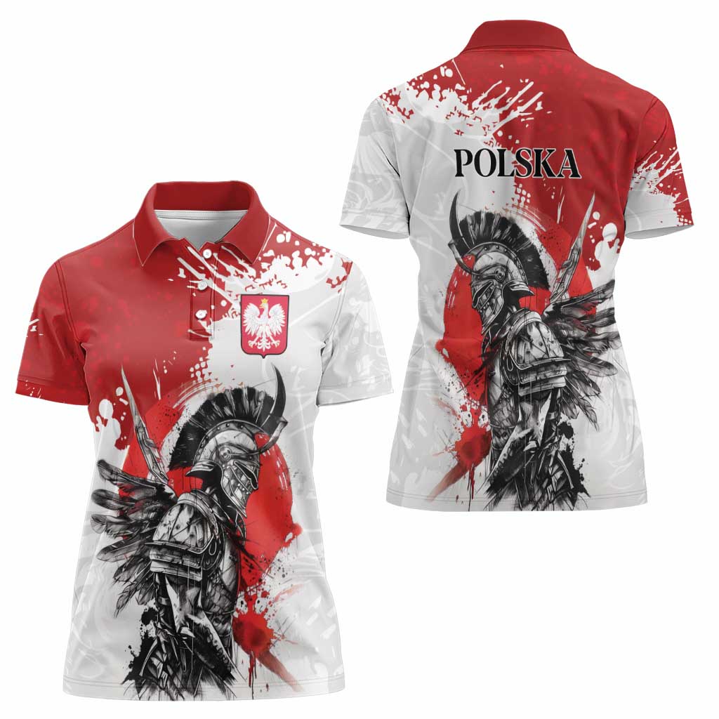 Polish Winged Hussar Women Polo Shirt Grunge Style