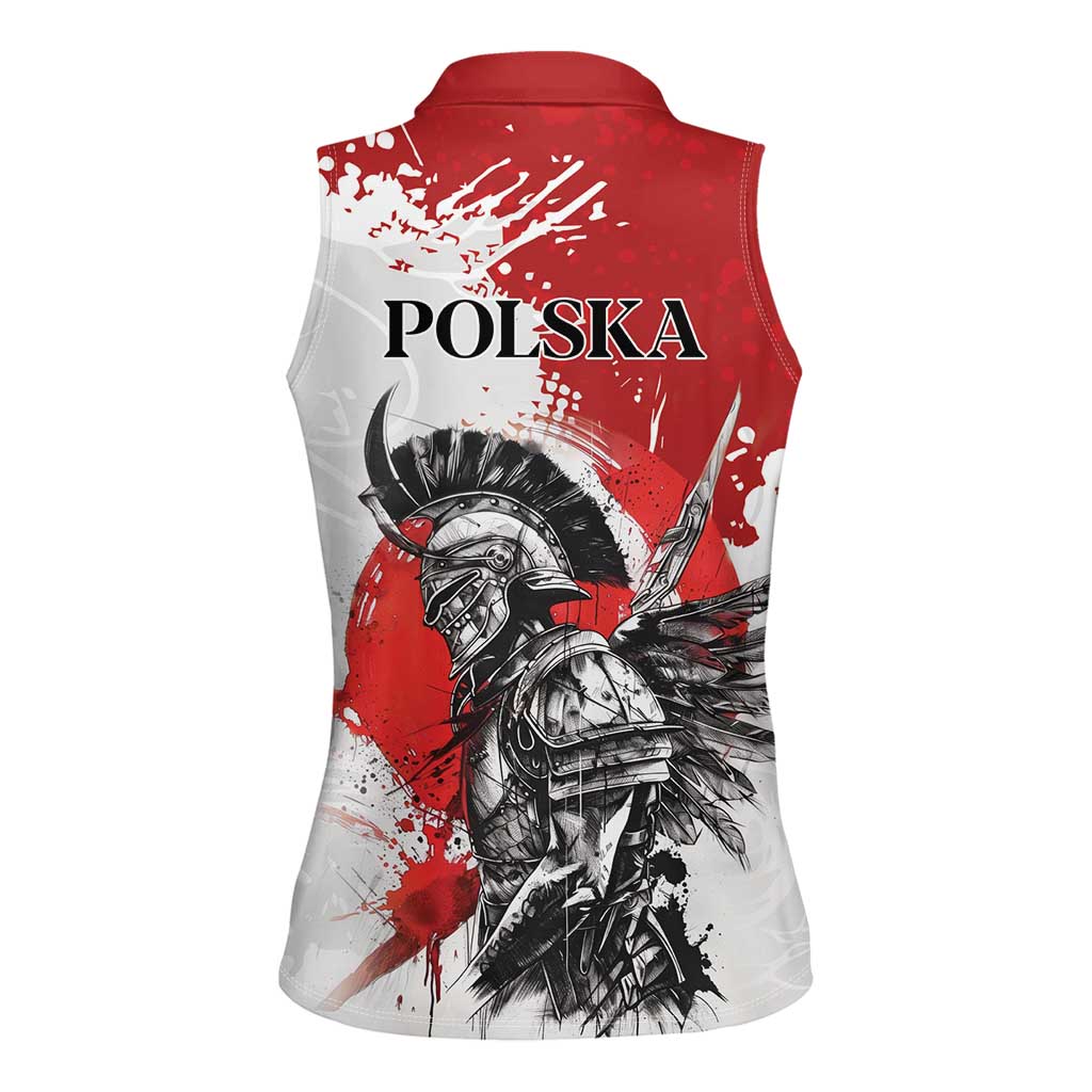 Polish Winged Hussar Women Sleeveless Polo Shirt Grunge Style