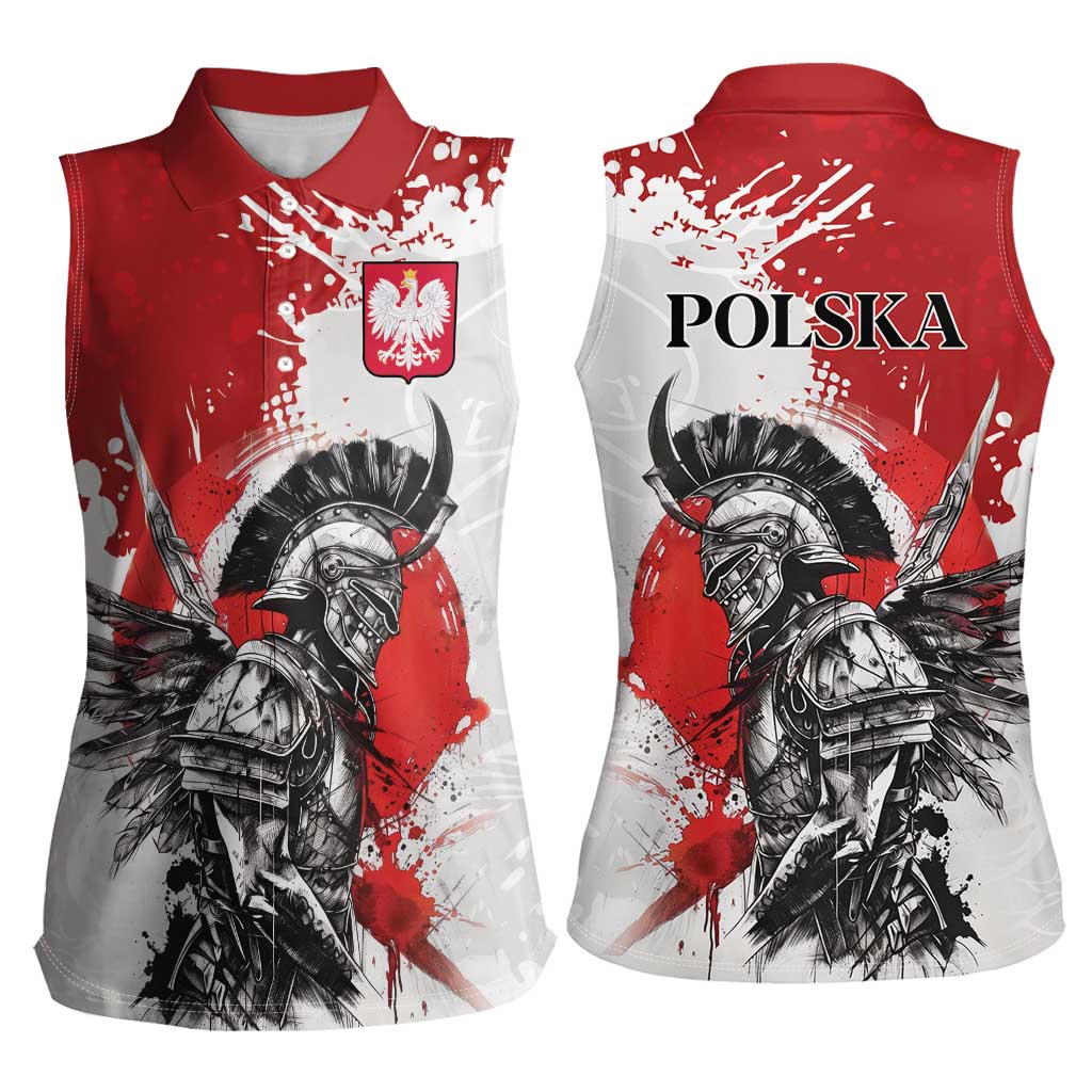 Polish Winged Hussar Women Sleeveless Polo Shirt Grunge Style