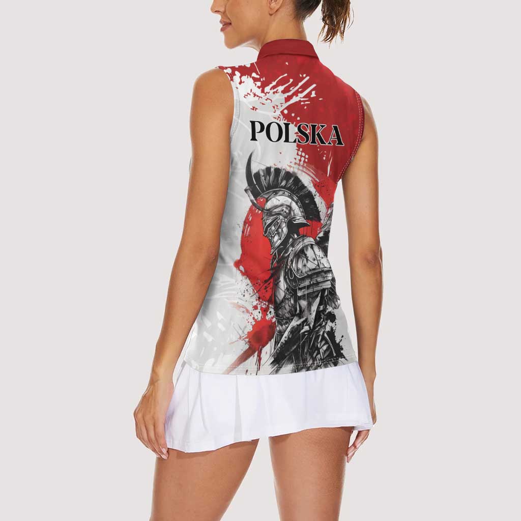 Polish Winged Hussar Women Sleeveless Polo Shirt Grunge Style