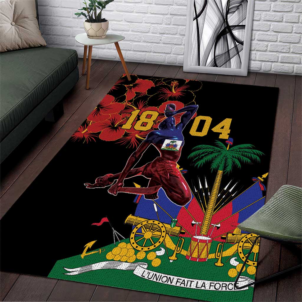 Haiti Negre Marron Area Rug Libete Egalite Fratenite