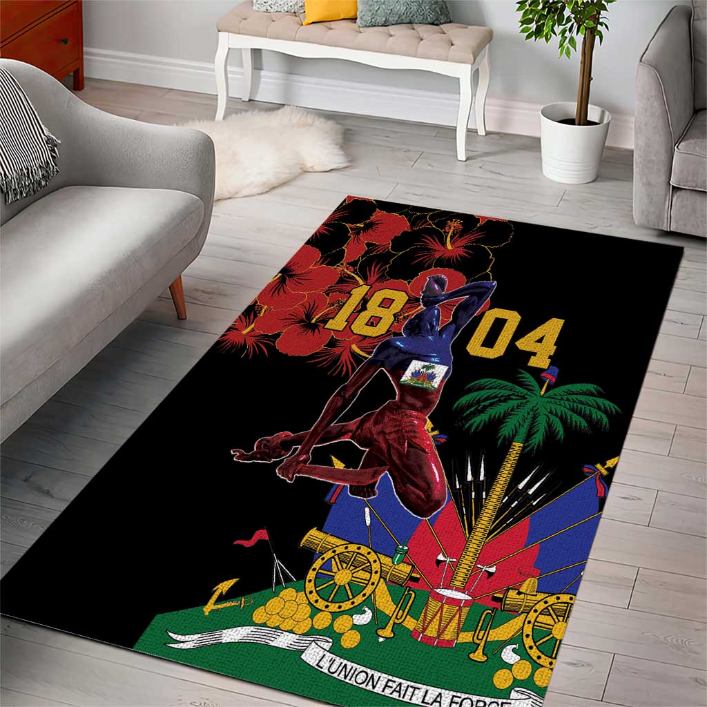 Haiti Negre Marron Area Rug Libete Egalite Fratenite