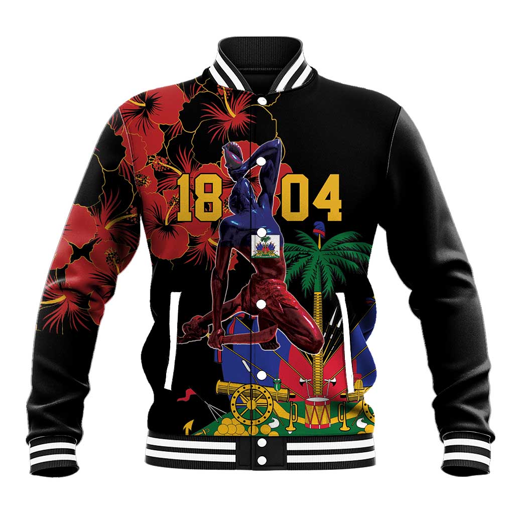 Haiti Negre Marron Baseball Jacket Libete Egalite Fratenite