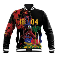 Haiti Negre Marron Baseball Jacket Libete Egalite Fratenite