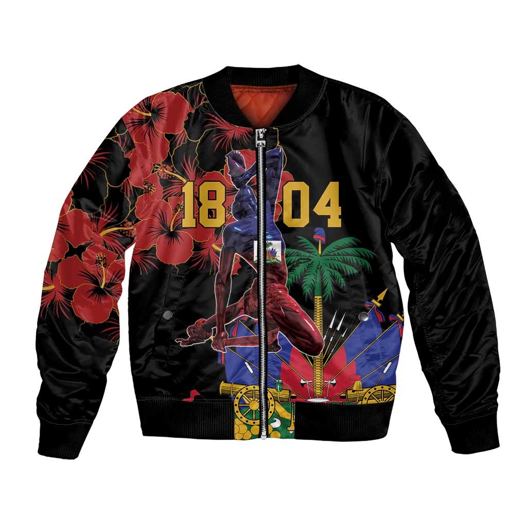 Haiti Negre Marron Bomber Jacket Libete Egalite Fratenite