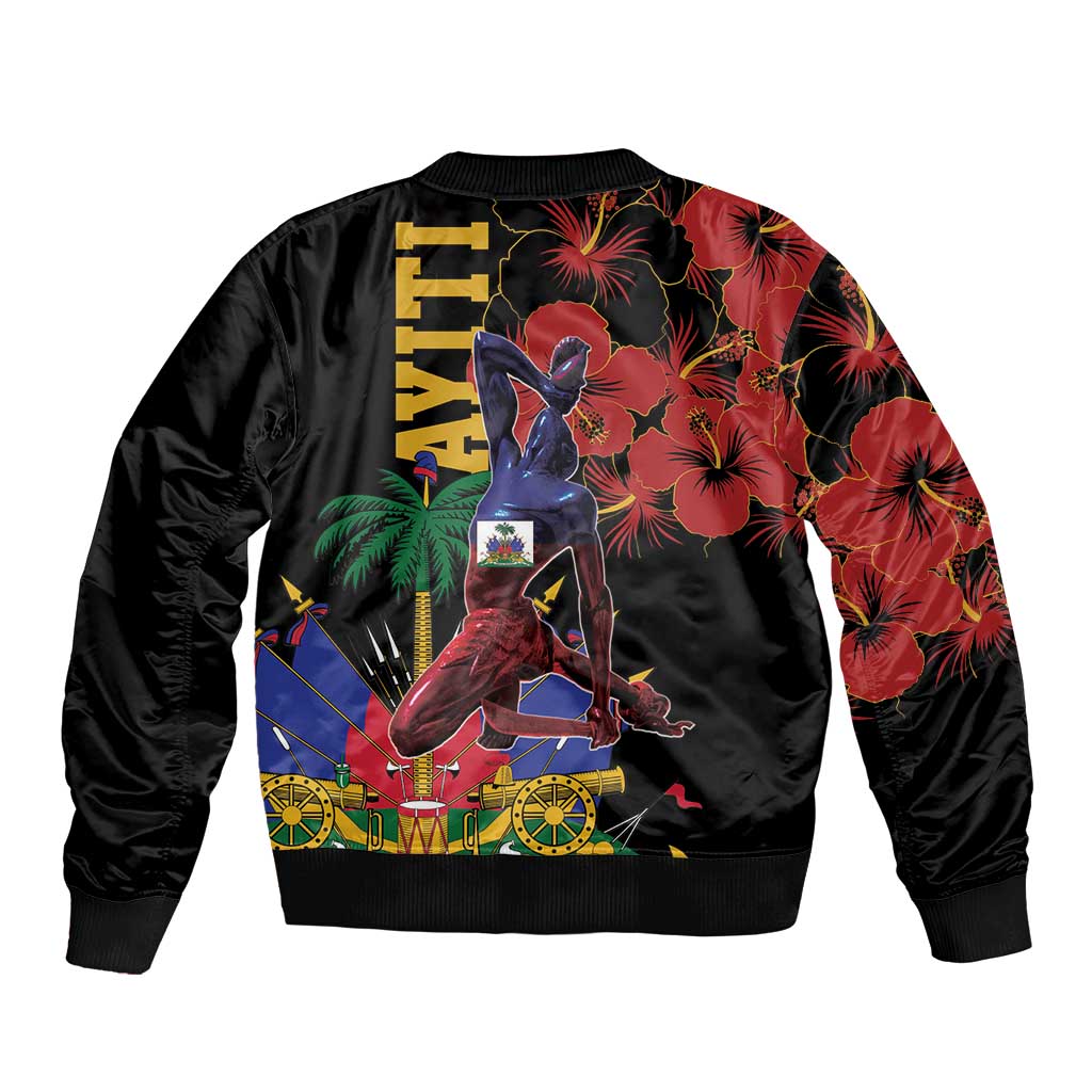 Haiti Negre Marron Bomber Jacket Libete Egalite Fratenite