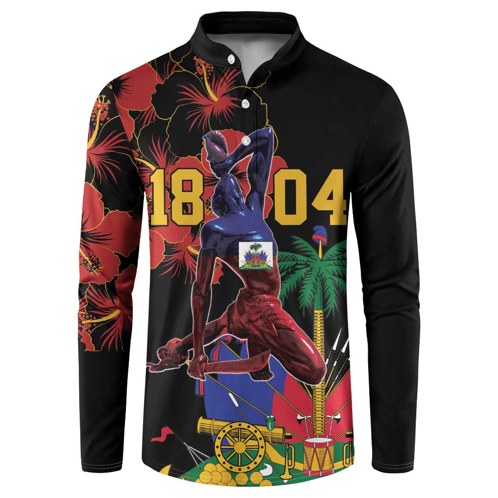 Haiti Negre Marron Button Sweatshirt Libete Egalite Fratenite