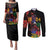Haiti Negre Marron Couples Matching Puletasi and Long Sleeve Button Shirt Libete Egalite Fratenite