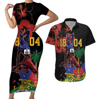 Haiti Negre Marron Couples Matching Short Sleeve Bodycon Dress and Hawaiian Shirt Libete Egalite Fratenite