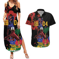 Haiti Negre Marron Couples Matching Summer Maxi Dress and Hawaiian Shirt Libete Egalite Fratenite