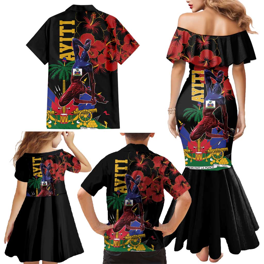 Haiti Negre Marron Family Matching Mermaid Dress and Hawaiian Shirt Libete Egalite Fratenite