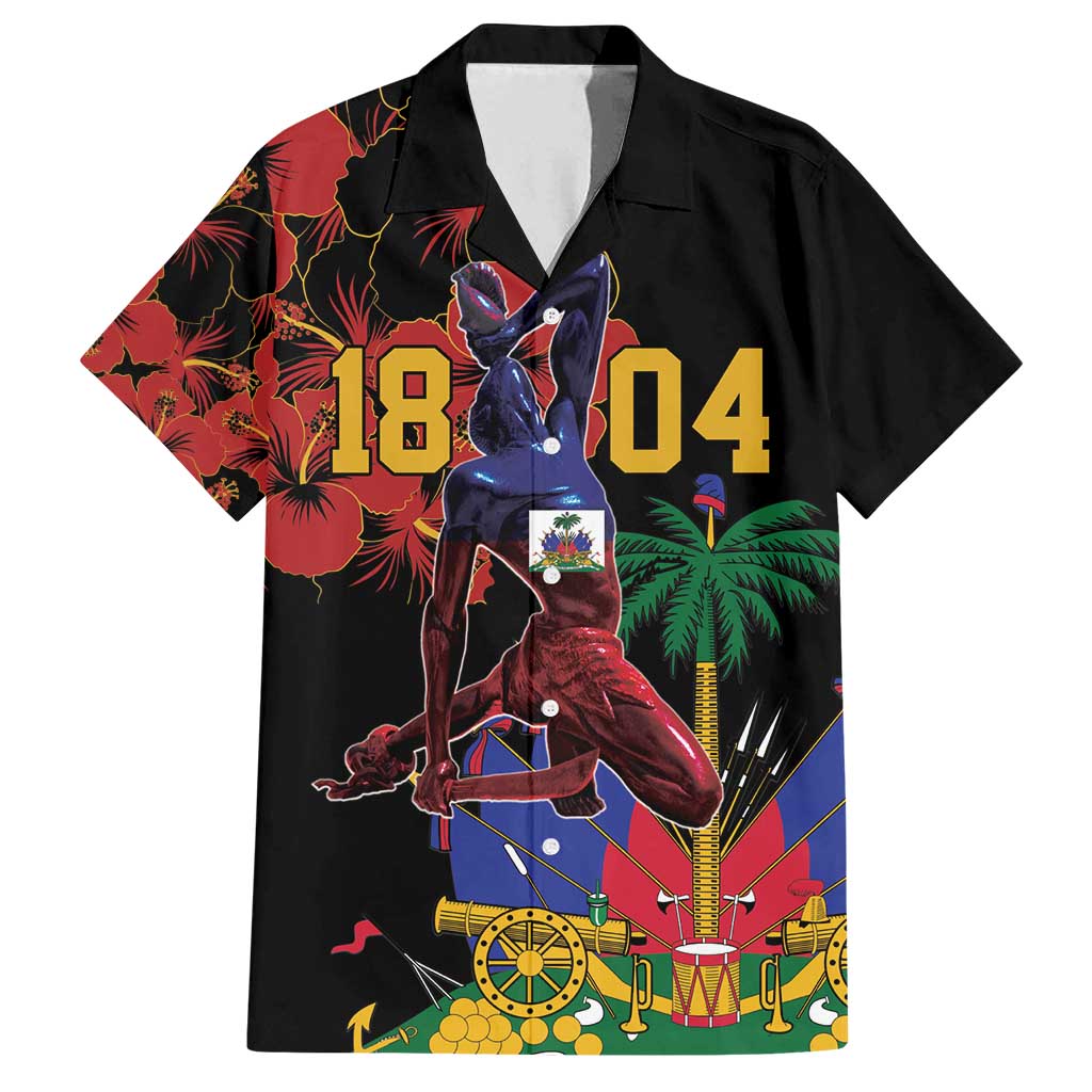 Haiti Negre Marron Family Matching Off Shoulder Short Dress and Hawaiian Shirt Libete Egalite Fratenite