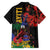 Haiti Negre Marron Family Matching Off Shoulder Short Dress and Hawaiian Shirt Libete Egalite Fratenite