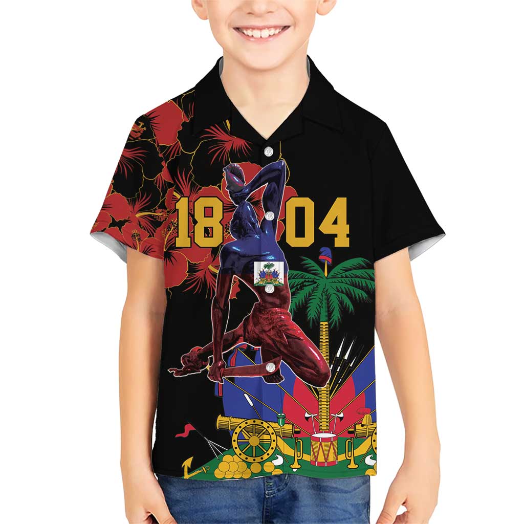 Haiti Negre Marron Family Matching Short Sleeve Bodycon Dress and Hawaiian Shirt Libete Egalite Fratenite