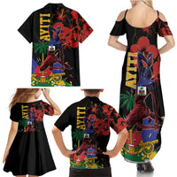 Haiti Negre Marron Family Matching Summer Maxi Dress and Hawaiian Shirt Libete Egalite Fratenite