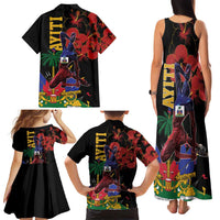 Haiti Negre Marron Family Matching Tank Maxi Dress and Hawaiian Shirt Libete Egalite Fratenite