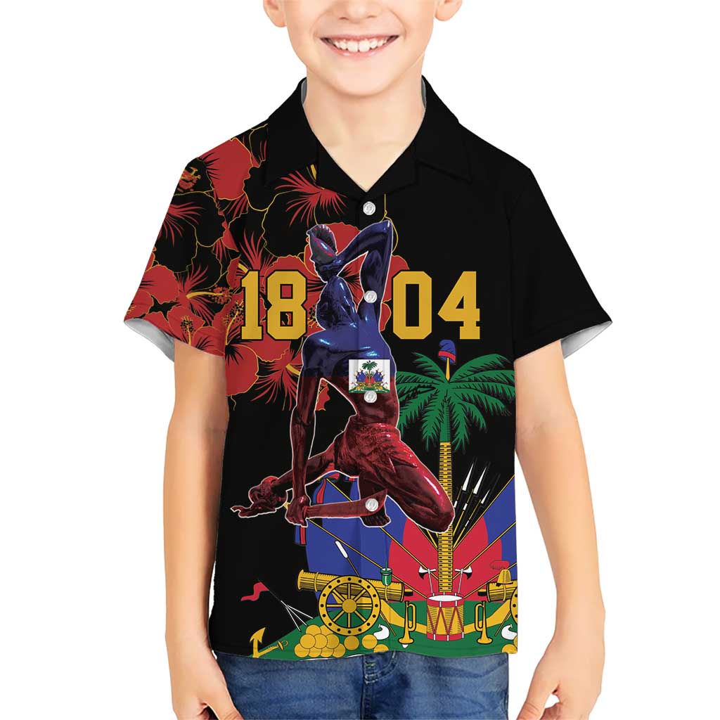 Haiti Negre Marron Kid Hawaiian Shirt Libete Egalite Fratenite