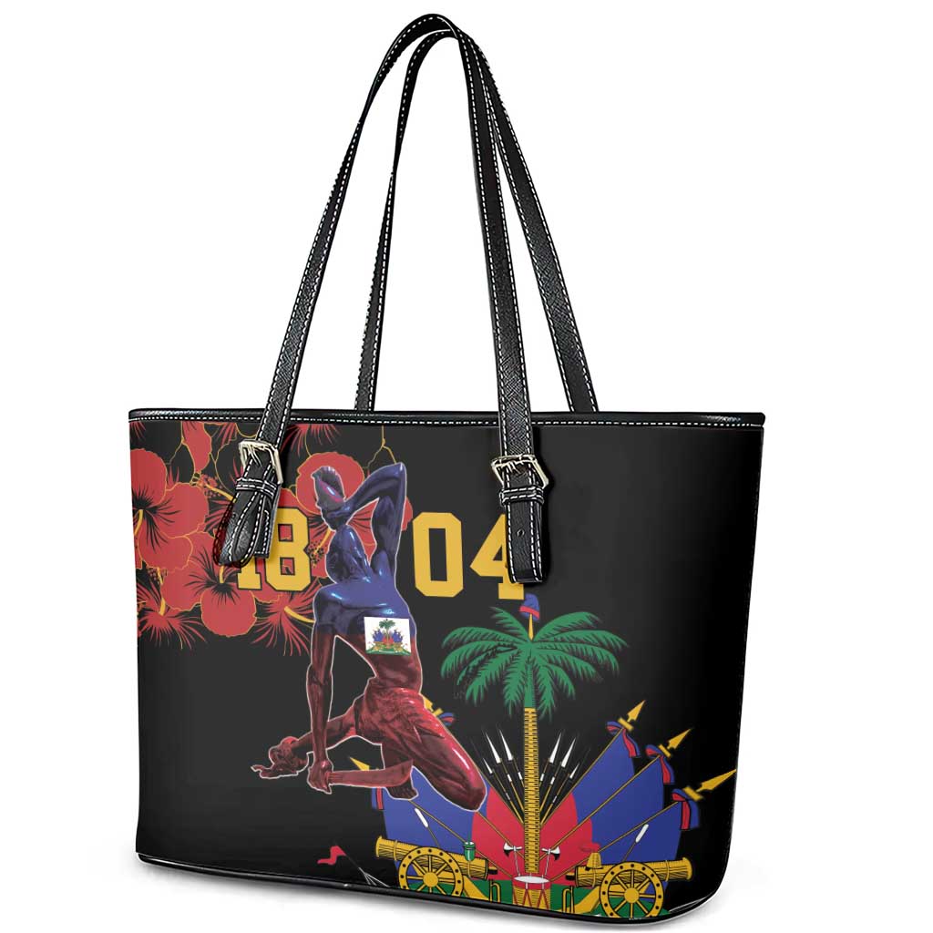 Haiti Negre Marron Leather Tote Bag Libete Egalite Fratenite