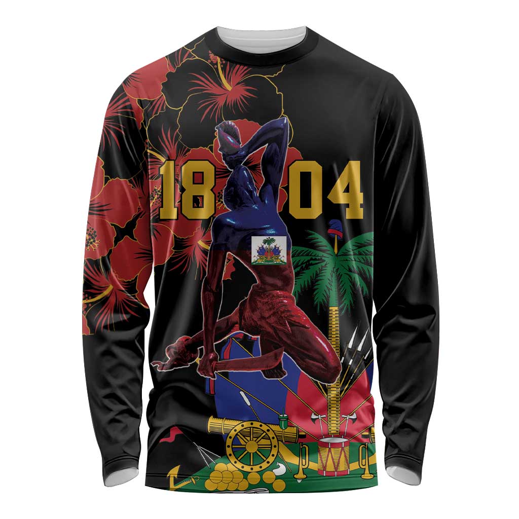 Haiti Negre Marron Long Sleeve Shirt Libete Egalite Fratenite