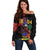 Haiti Negre Marron Off Shoulder Sweater Libete Egalite Fratenite
