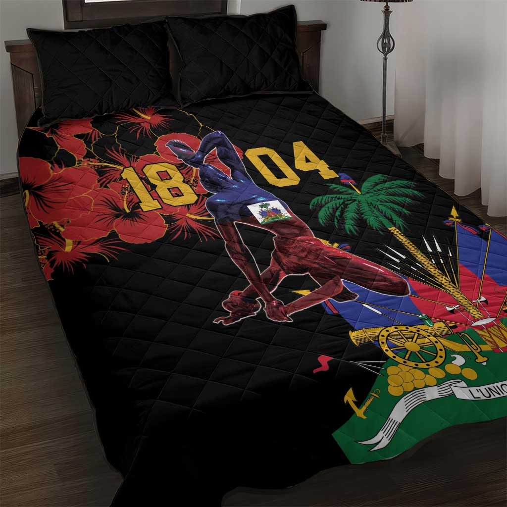 Haiti Negre Marron Quilt Bed Set Libete Egalite Fratenite