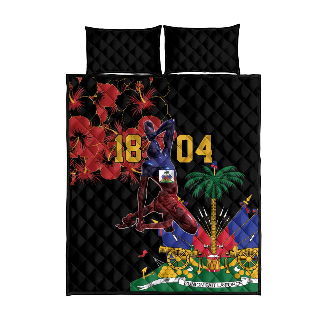 Haiti Negre Marron Quilt Bed Set Libete Egalite Fratenite