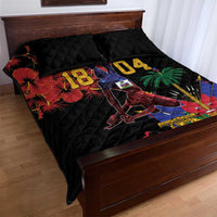 Haiti Negre Marron Quilt Bed Set Libete Egalite Fratenite