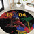 Haiti Negre Marron Round Carpet Libete Egalite Fratenite